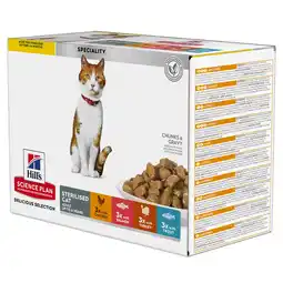 Pets Place Hill's Feline Maaltijdzakjes Adult Sterilised - Kattenvoer - 12x85 g aanbieding