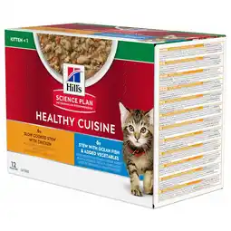 Pets Place Hill's Kitten Healthy Cuisine Multipack - Kattenvoer - 12x80 g aanbieding