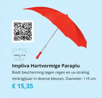 Tom Impliva Hartvormige Paraplu 110 cm aanbieding