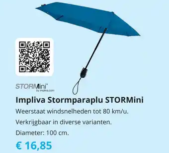 Tom Impliva Stormparaplu STORMini 100 cm aanbieding