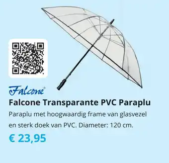 Tom Falcone Transparante PVC Paraplu 120 cm aanbieding