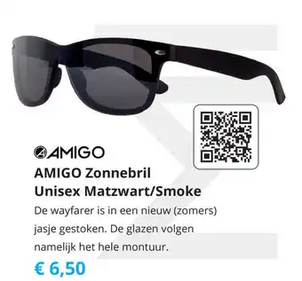 Tom AMIGO Zonnebril Unisex Matzwart/Smoke aanbieding