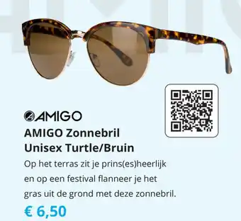 Tom AMIGO Zonnebril Unisex Turtle/Bruin aanbieding