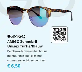 Tom AMIGO Zonnebril Unisex Turtle/Blauw aanbieding