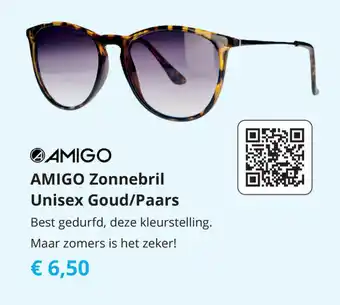 Tom AMIGO Zonnebril Unisex Goud/Paars aanbieding