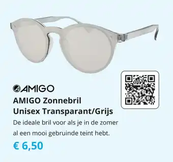 Tom AMIGO Zonnebril Unisex Transparant/Grijs aanbieding