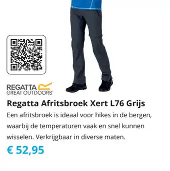 Tom Regatta Afritsbroek Xert L76 Grijs aanbieding