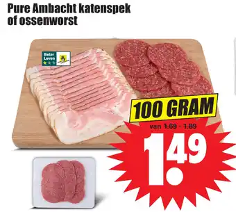 Dirk Pure ambacht katenspek of ossenworst 100 gram aanbieding