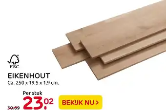 Praxis Eikenhout 250x19,5x1,9 cm aanbieding