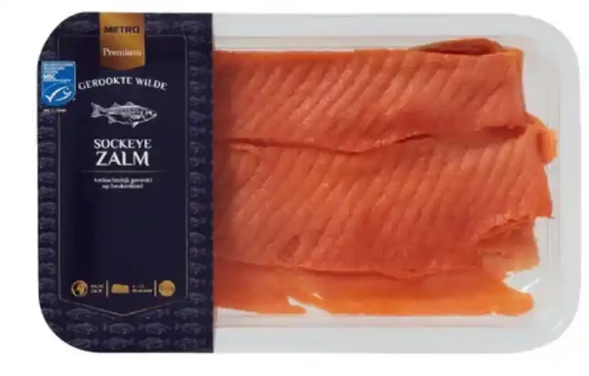 Metro premium gerookte sockeye zalm MSC 200g aanbieding bij Makro