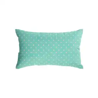 fonQ Kave Home - Kussenhoes Zale 100% katoen turquoise met witte aanbieding