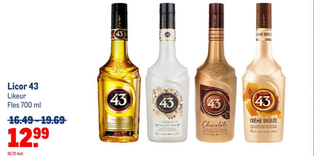 Licor 43 Likeur fles 700 ml aanbieding bij Makro