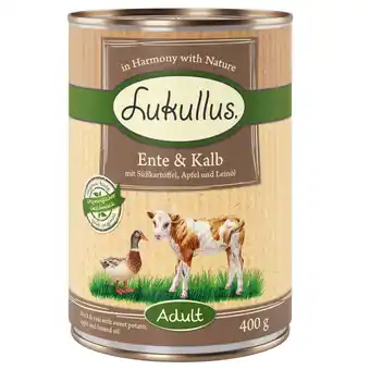 Zooplus 24x400g Adult Eend & Kalf (Graanvrij) Lukullus Hondenvoer aanbieding