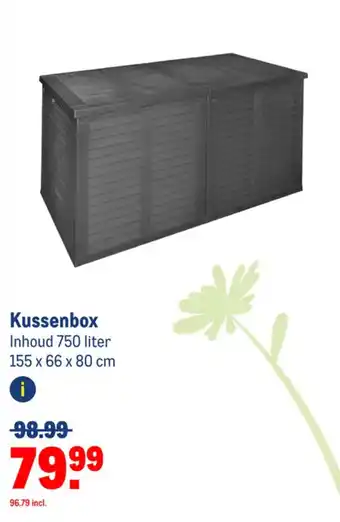 Makro Kussenbox Inhoud 750 liter 155 x 66 x 80 cm aanbieding