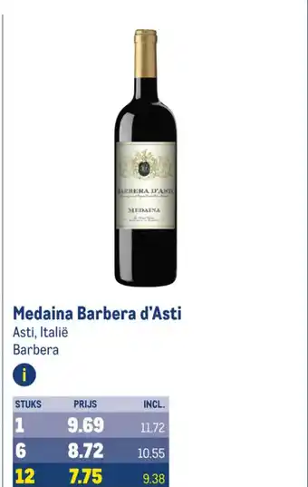 Makro Medaina Barbera d'Asti aanbieding