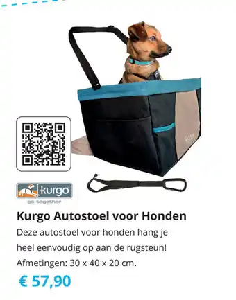 Tom Kurgo Autostoel voor Honden 30x40x20 cm aanbieding