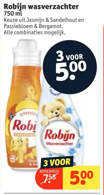 Kruidvat Robijn wasverzachter 750 ml aanbieding