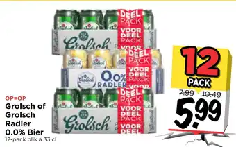 Vomar Voordeelmarkt Grolsch of grolsch radler 0.0% bier 33 cl aanbieding