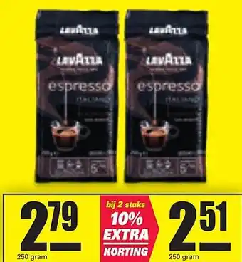 Nettorama Lavazza 250 gram aanbieding