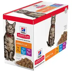 Pets Place Hill's Feline Maaltijdzakjes Adult Multipack - Kattenvoer - Mix Rund Zeevis 12x85 g aanbieding