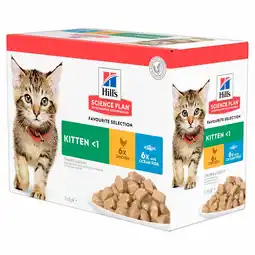 Pets Place Hill's Feline Maaltijdzakjes Kitten Multipack - Kattenvoer - Mix Mix Zeevis 12x85 g aanbieding