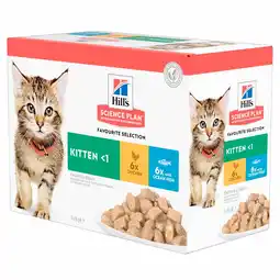 Pets Place Hill's Feline Maaltijdzakjes Kitten Multipack - Kattenvoer - Mix Mix Zeevis 12x85 g aanbieding