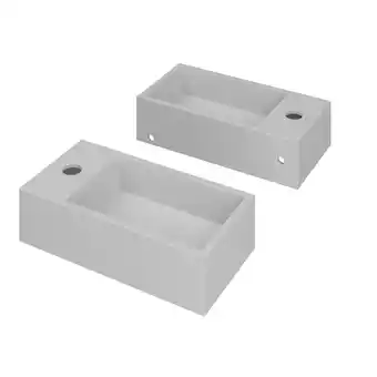 Sanitairwinkel.nl INK Versus Fontein - 36x18x9cm - wasbak rechts - 1 kraangat - polystone wit mat OUTLETSTORE aanbieding