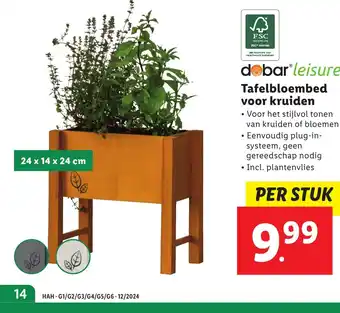 Lidl Tafelbloembed voor kruiden 24 x 14 x 24 cm aanbieding