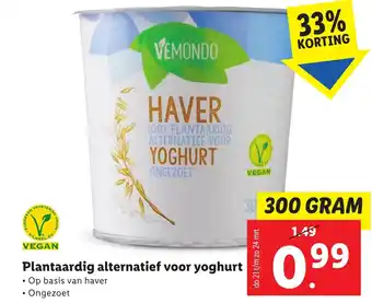 Lidl Plantaardig alternatief voor yoghurt 300 gram aanbieding