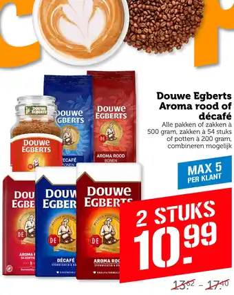 Coop Douwe Egberts Aroma rood of décafé aanbieding