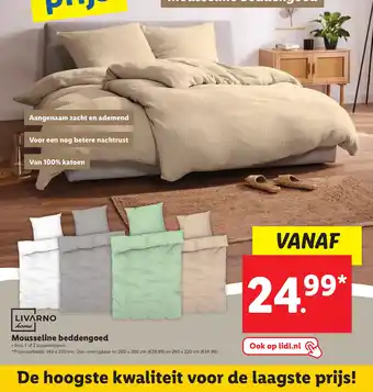 Lidl LIVARNO home mousseline beddengoed aanbieding