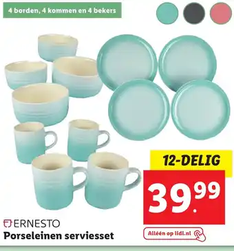 Lidl ERNESTO Porseleinen serviesset 12-delig aanbieding