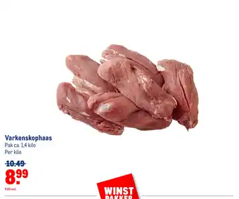 Makro Varkenskophaas 1,4 kilo aanbieding