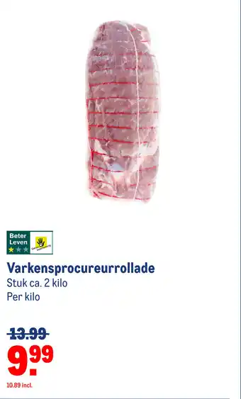 Makro Varkensprocureurrollade stuk ca. 2 kilo aanbieding