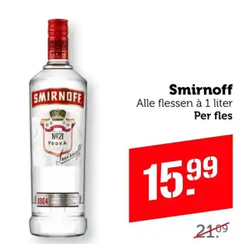 Coop Smirnoff 1 liter aanbieding