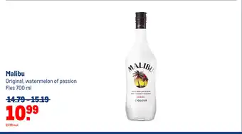 Makro Malibu original, watermelon of passion fles 700 ml aanbieding