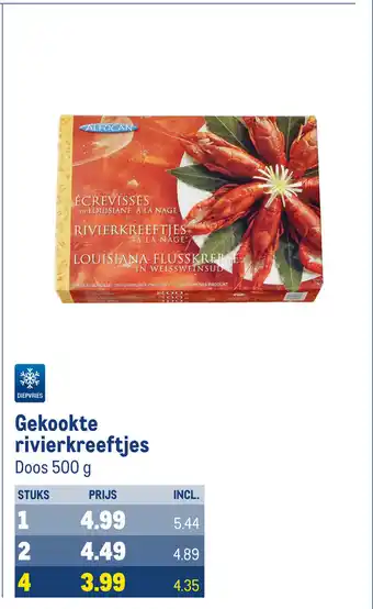 Makro Gekookte rivierkreeftjes doos 500 g aanbieding