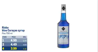 Makro Rioba blue Curaçao syrup fles 700 ml aanbieding