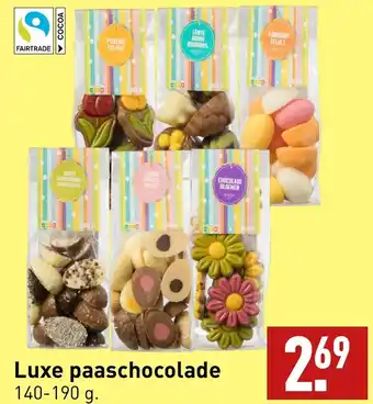 ALDI Luxe paaschocolade 140-190 g. aanbieding