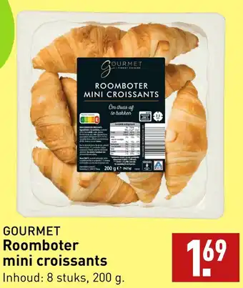 ALDI GOURMET Roomboter mini croissants  8 stuks, 200 g. aanbieding