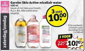 Kruidvat Garnier SkinAktive Micellair water 3*400ml aanbieding