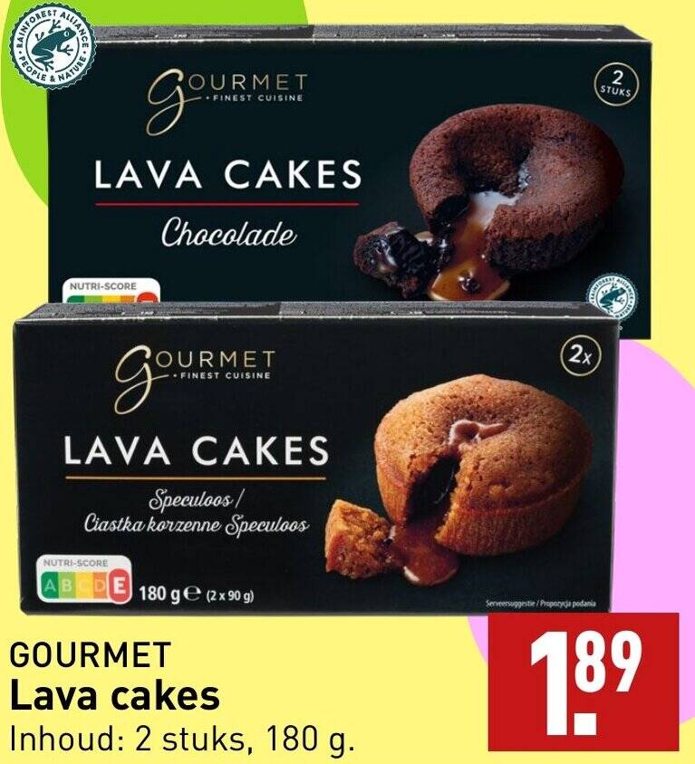 GOURMET Lava cakes 180g aanbieding bij ALDI