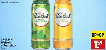 ALDI GROLSCH Weizen of lentebok 50 cl aanbieding