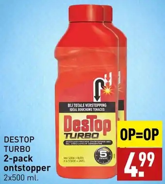 ALDI DESTOP TURBO 2-pack ontstopper 2x500 ml. aanbieding