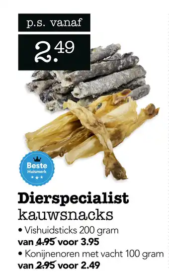 Dierspecialist Dierspecialist kauwsnacks vanaf aanbieding