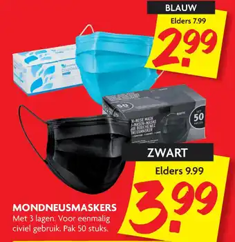 Dekamarkt Mondneusmaskers aanbieding