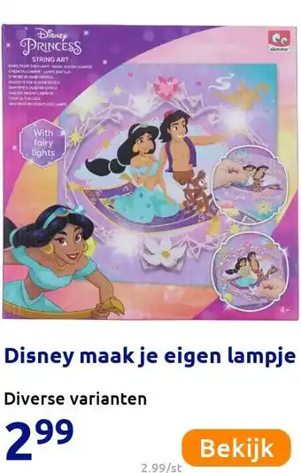 Action Disney maak je eigen lampje aanbieding