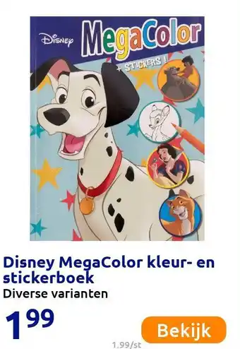 Action Disney MegaColor kleur- en stickerboek aanbieding