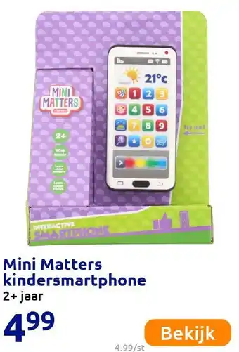 Action Mini Matters kindersmartphone aanbieding