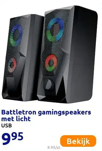 Action Battletron gamingspeakers met licht aanbieding